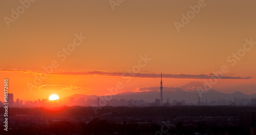 Sunset landscape and Tokyo city view © torsakarin