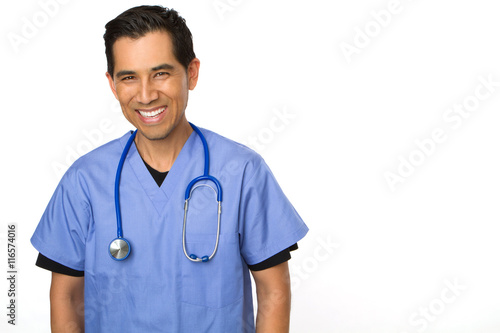 Hispanic doctor or nurse. Healthcare provider.