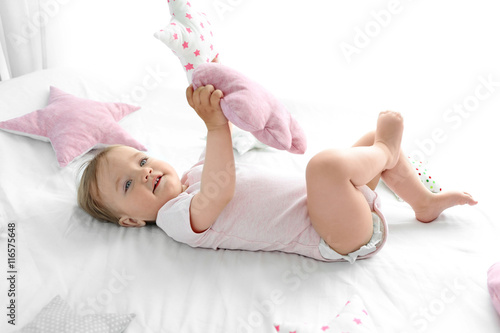 Adorable smiling baby girl ...