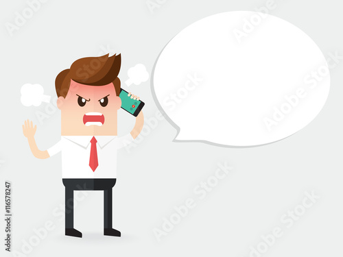 angry businessman shouting on a phone