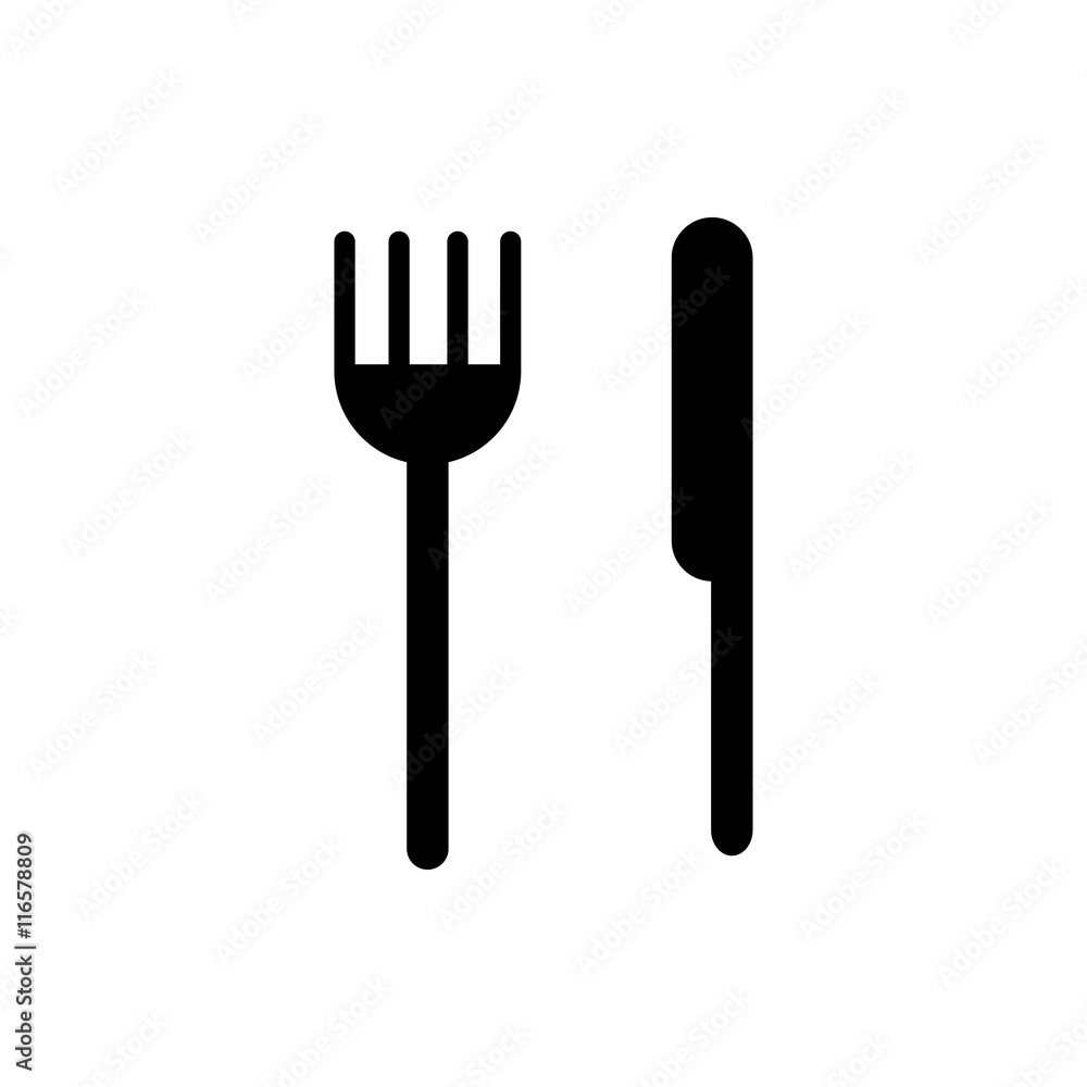 Fork and knife icon Fork and knife icon