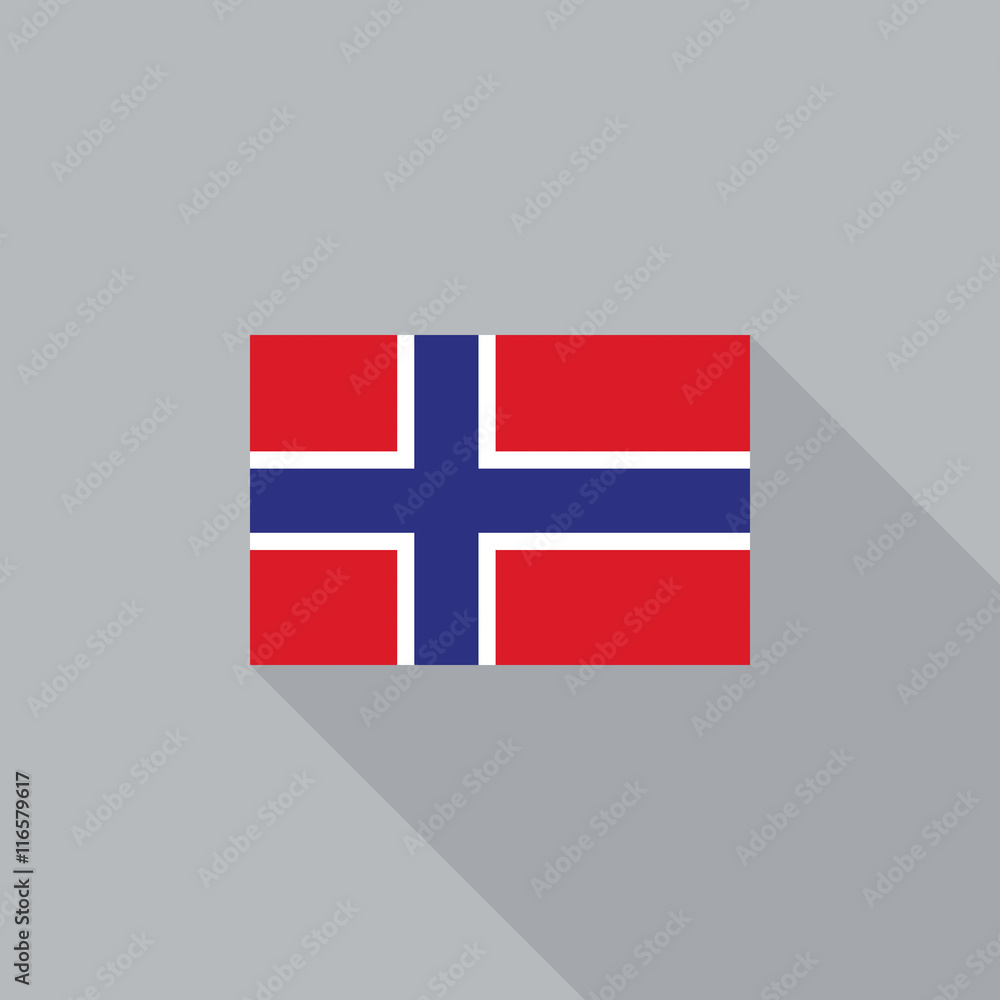 Obraz premium Norway flag flat design vector illustration