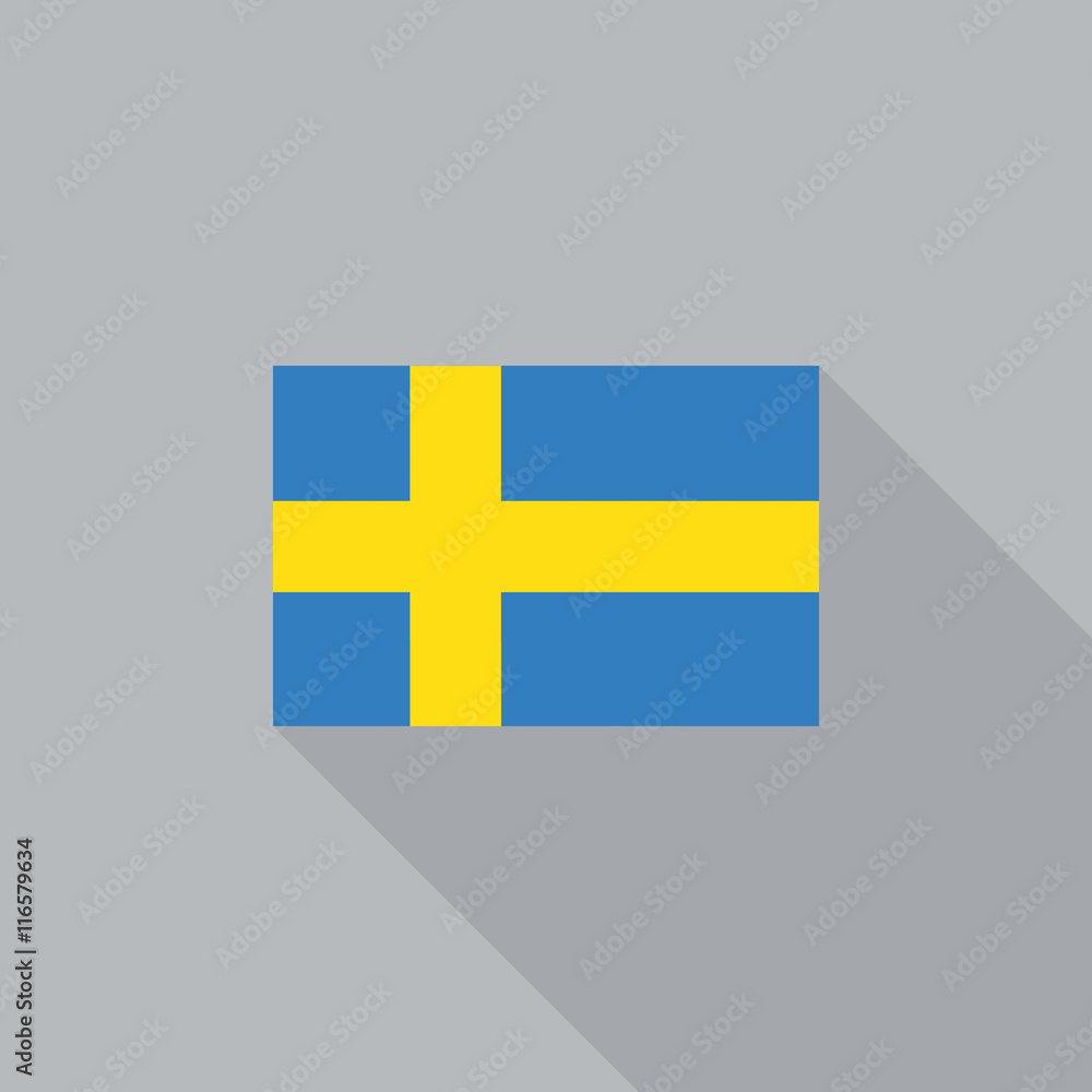 Obraz premium Sweden flag flat design vector illustration