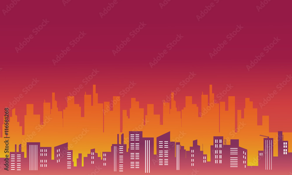 City landscape silhouettes vector