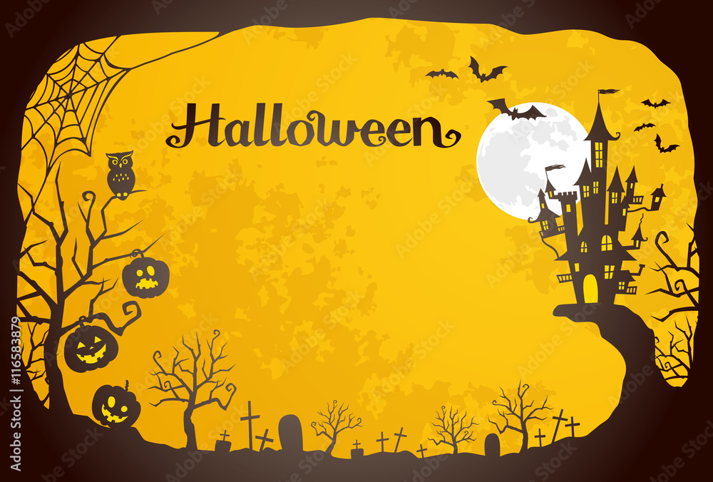 Naklejka premium ハロウィン フレーム 背景