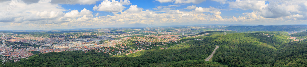 Blick vom Fernsehturm auf Stuttgart