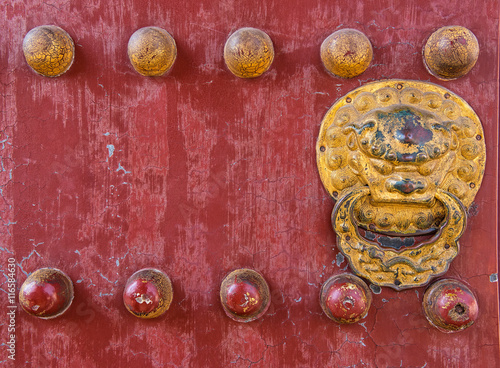 Old wooden door in Beijing,...