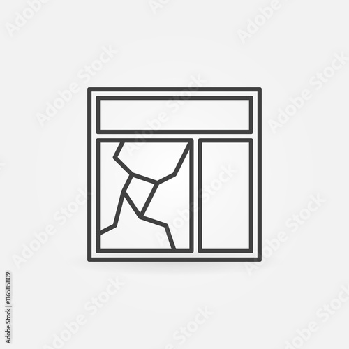 Broken window glass pane icon