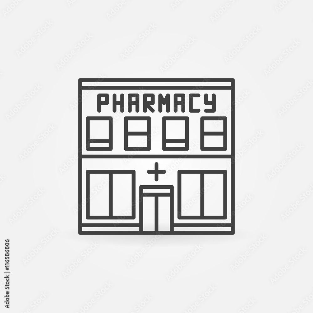 Pharmacy building icon Pharmacy building icon