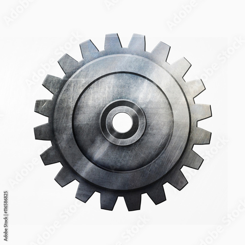 metal gear on isolated white background.