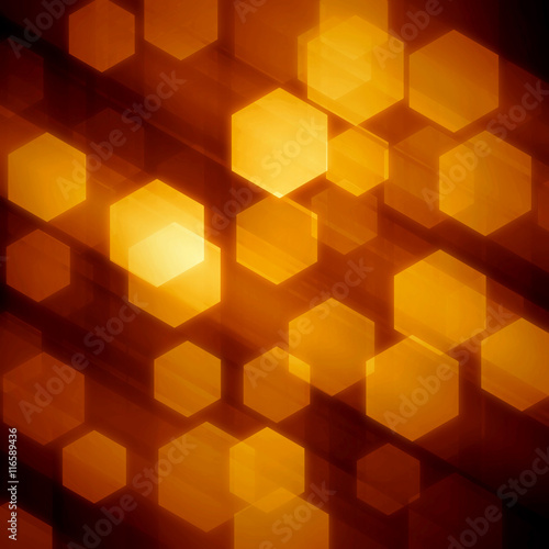 gold hexagon technology background