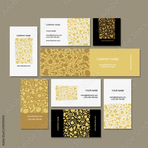 Business cards collection, floral design
