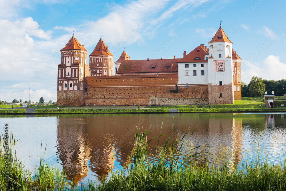 Castle in town Mir of Belarus. Medieval Mir castle