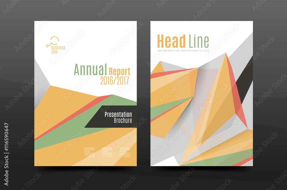 3d abstract geometric shapes. Modern minimal composition. Business annual report cover design.