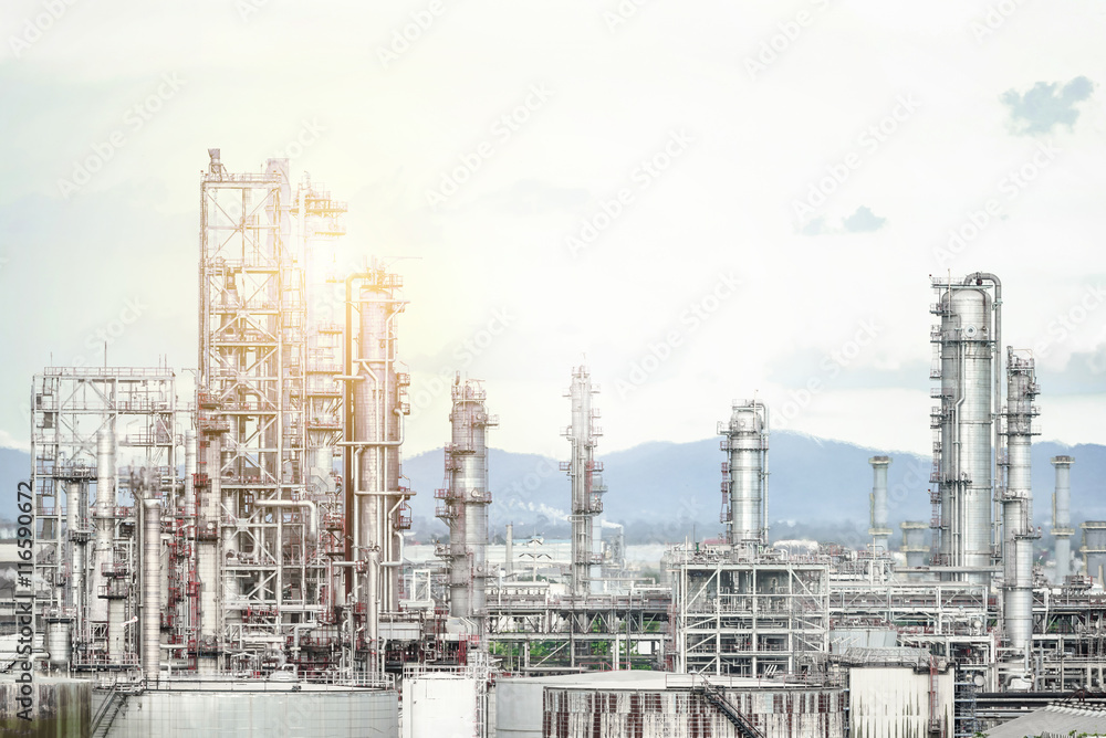 Oil and gas refinery plant at twilight sky - Petrochemical facto Oil and gas refinery plant at twilight sky - Petrochemical facto