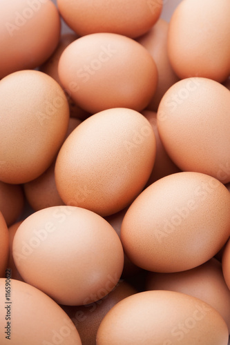 many fresh brown eggs for sale at