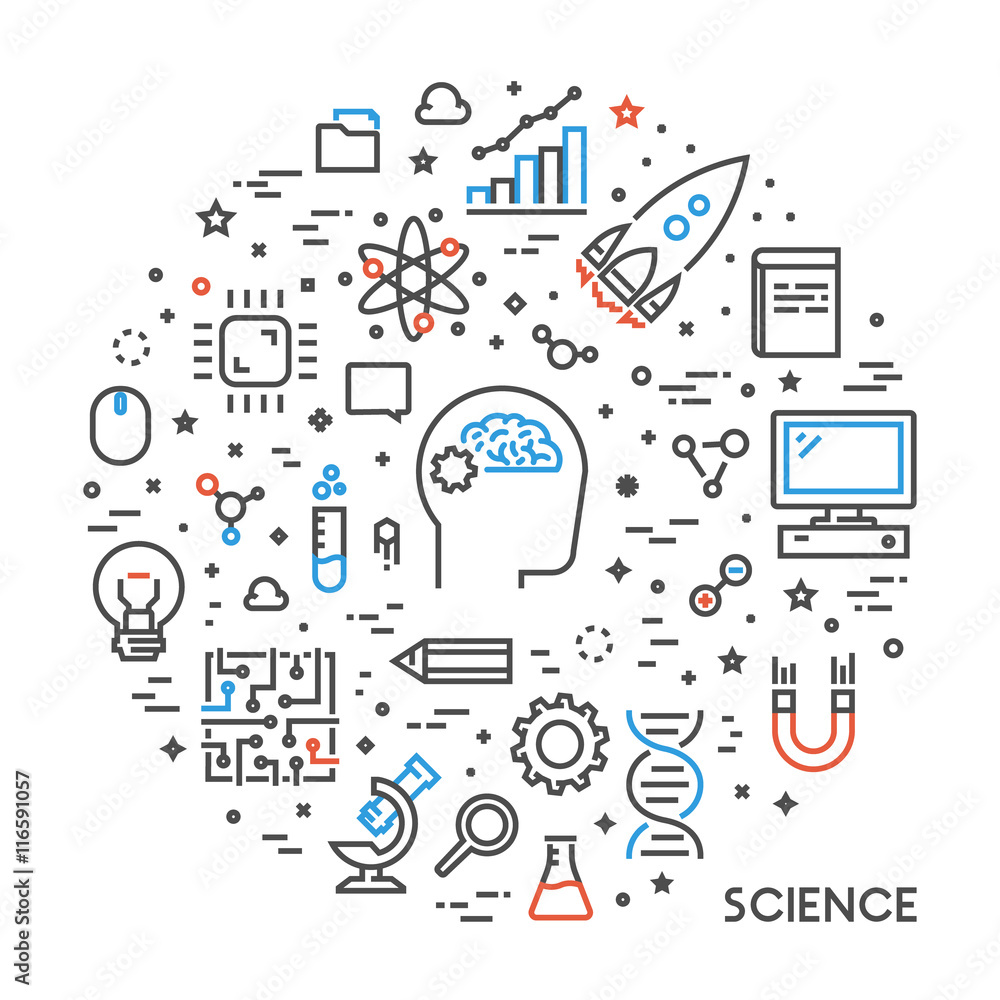 Vector line web concept for science Vector line web concept for science