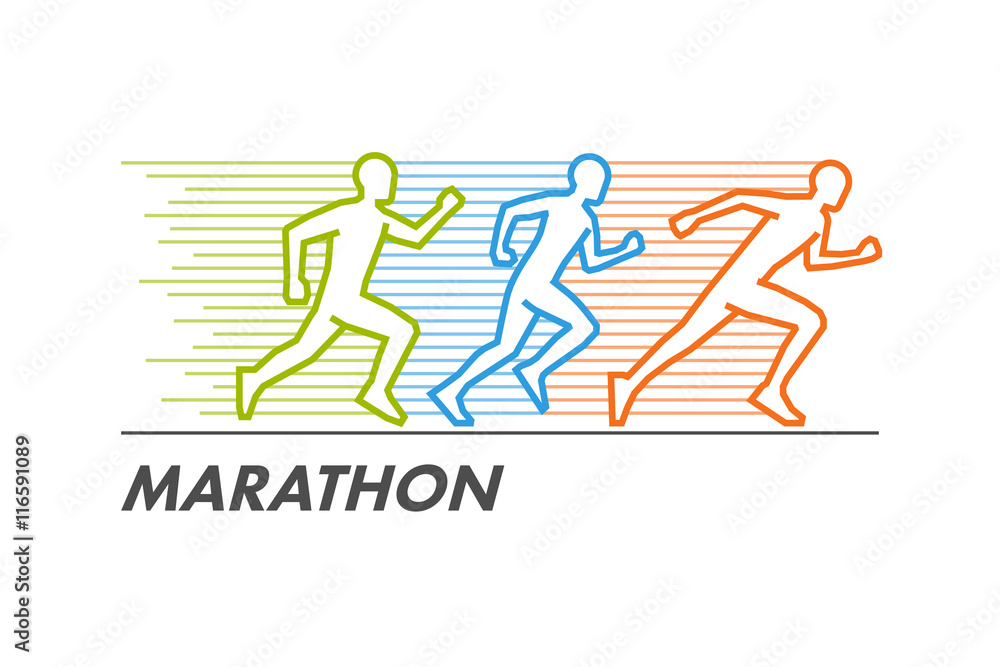 Vector running and marathon logo Vector running and marathon logo