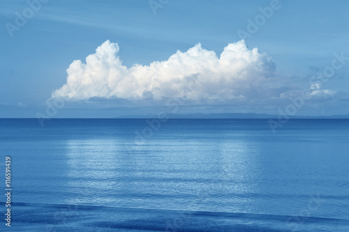 beautiful sea and cloud sky at the horizon, seascape background
