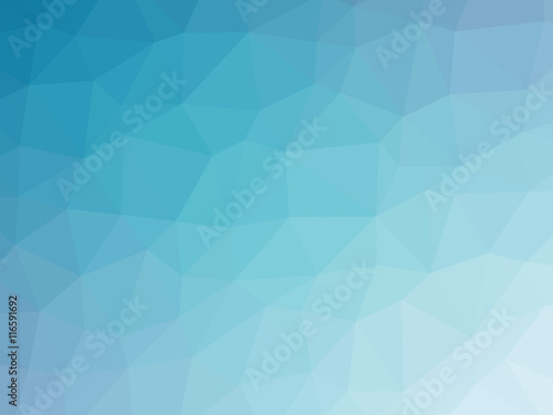 Abstract turquoise blue gradient low polygon shaped background