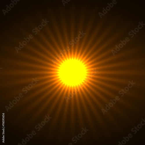 Abstract background with glowing sun rays