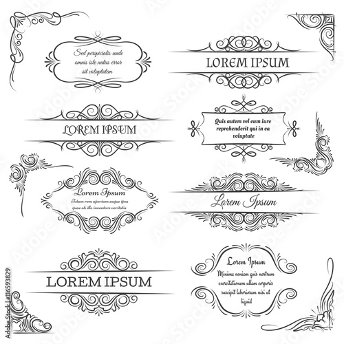 Vintage ornate frames. Decoration vector scroll elements
