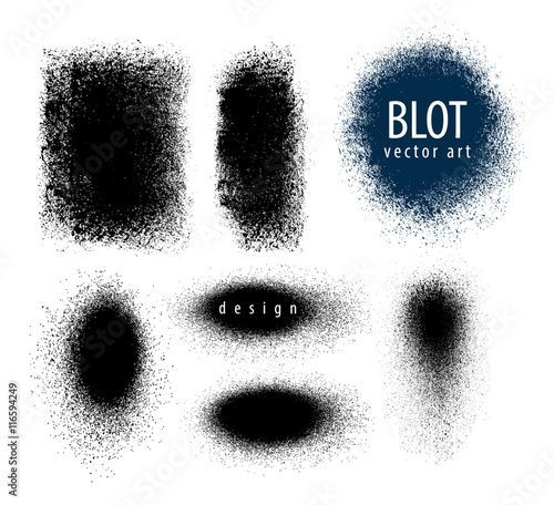 Set of blots, paint sprayer. Vector illustration