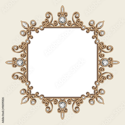 Vintage diamond jewelry frame, invitation template