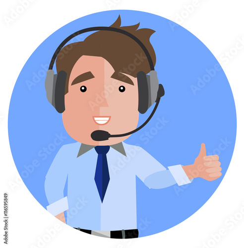 customer service illustrated vector man