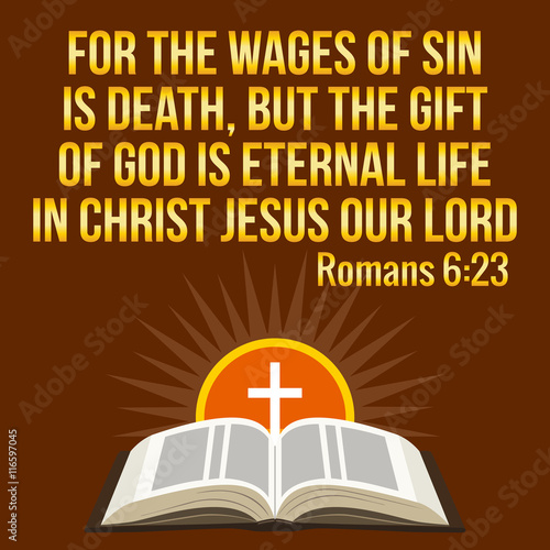 Christian motivational quote. Bible verse. Cross and shining sun