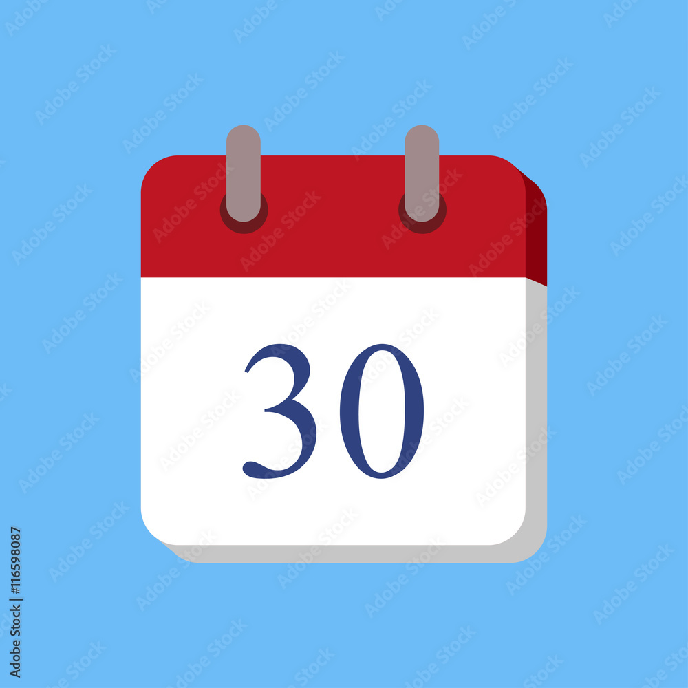 flat calendar image on the blue background flat calendar image on the blue background