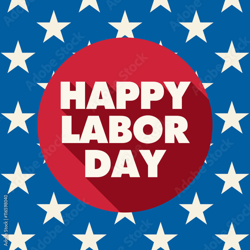 Labor day card. United States of America flag background. Editable vector design.
