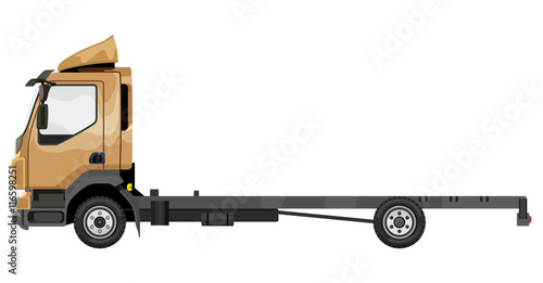 Yellow truck without a trailer