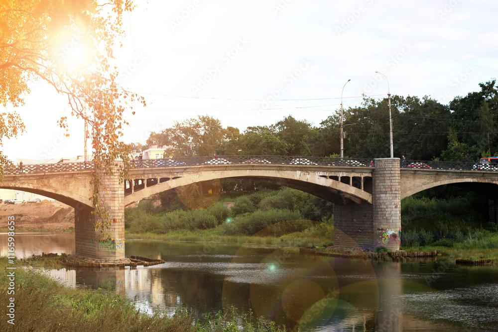 Fototapeta premium spring cathedral sunset tree
