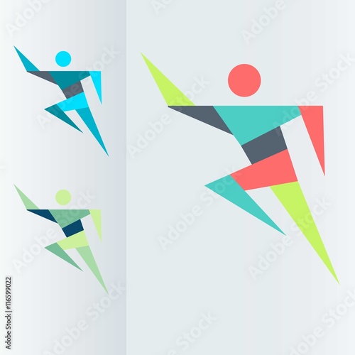 Geometric running men