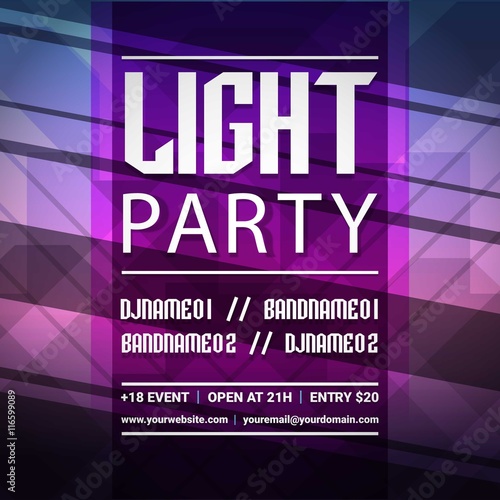 Polygonal light party poster