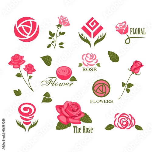 Abstract rose logos
