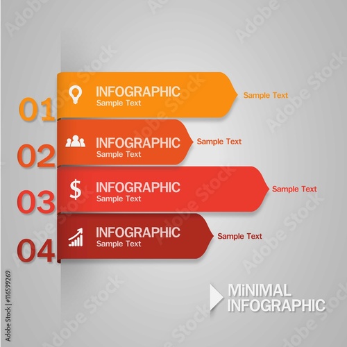 Minimal infographic in red and yellow tones