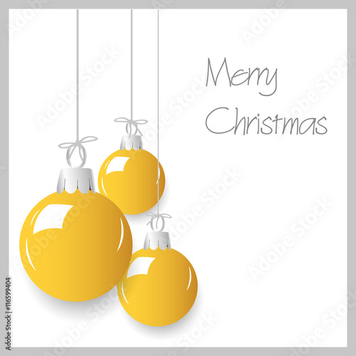 shiny yellow christmas decoration baubles hanging eps10