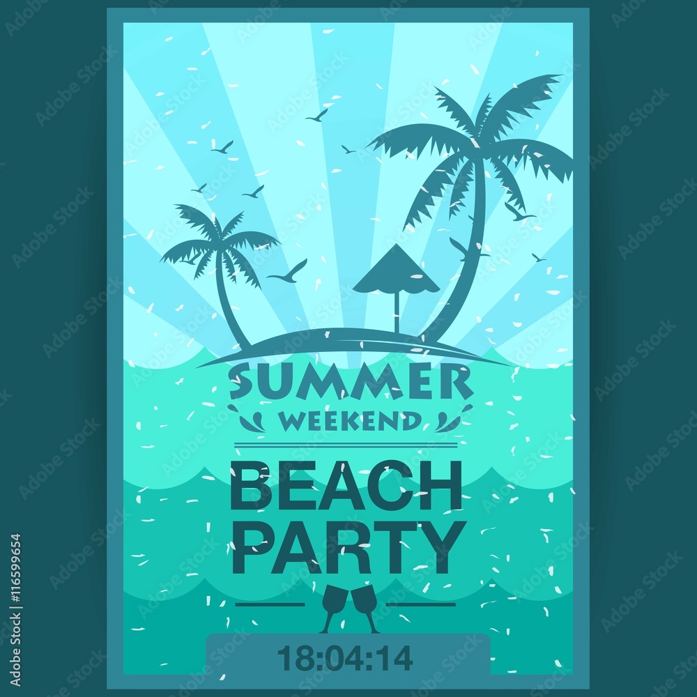 Summer weekend party poster