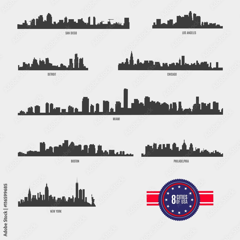 American Cities silhouettes