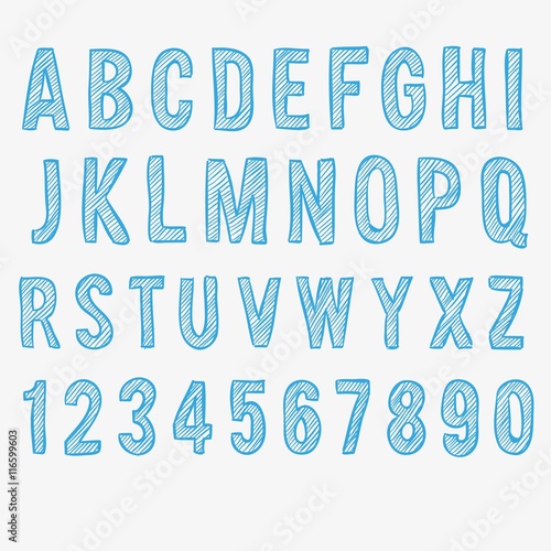 Sketchy alphabet and numbers