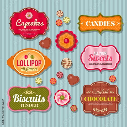 Sweetshop retro badges