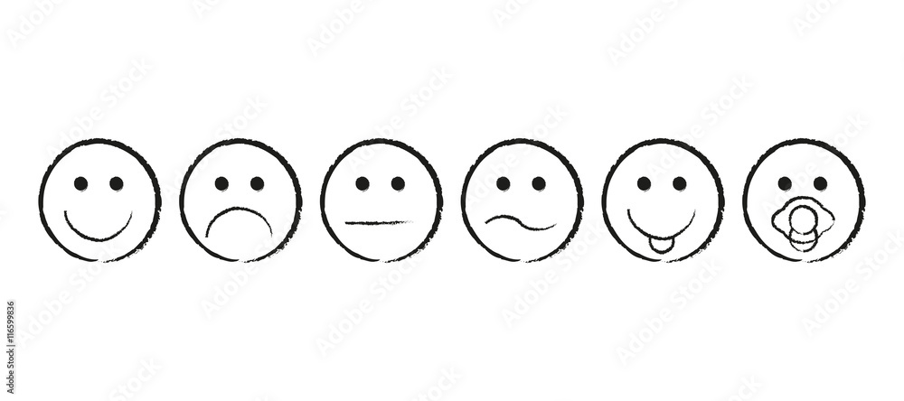 Smileys Icons Emotions, Stempel Smileys Icons Emotions, Stempel