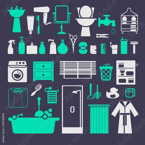 Typical bathroom icons
