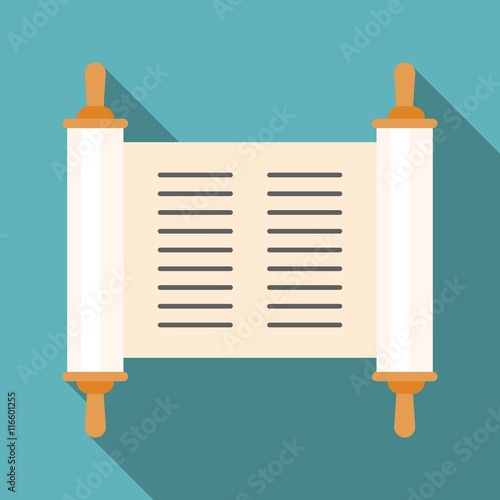 Vector torah with long shadow, flat design