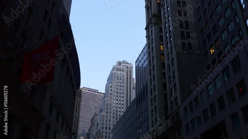new york manhattan downtown buildings twilight panorama 4k usa
