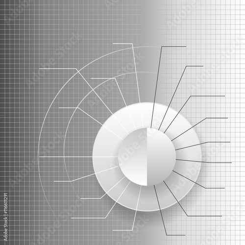 Abstract business chart. Wheel plan. Blank diagram design with footnotes
