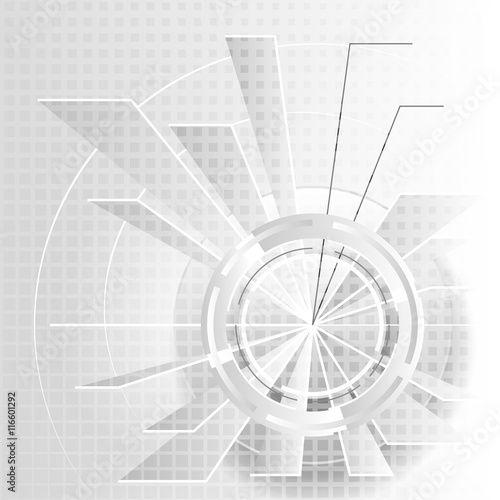 Abstract technology chart. Wheel pie diagram. Blank plan design with footnotes
