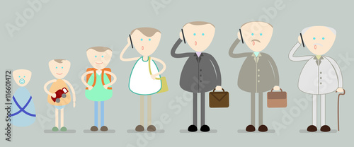 Man from infancy to old age